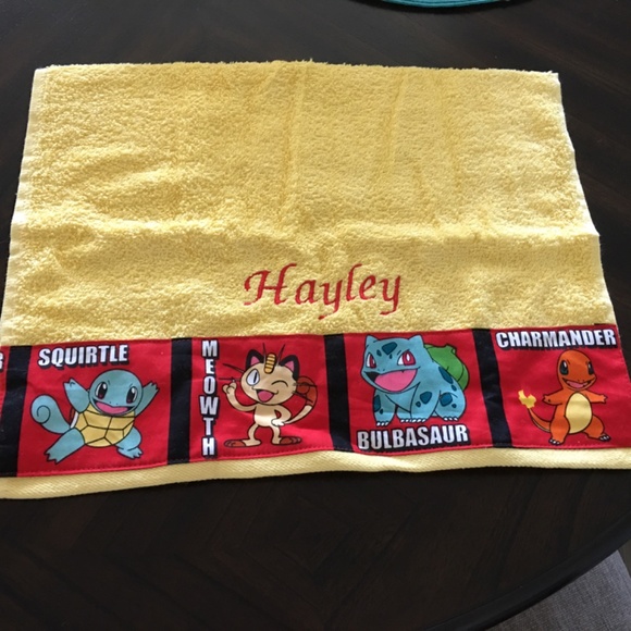 Custom Personalized  Embroidered Name “Hayley” Pokémon Hand Towel - Picture 4 of 5